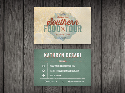 Southern Food Tour Business Cards atlanta austin business cards card design food layout logo print southern vintage