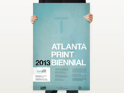 2013 Atlanta Print Biennial Poster blue design grid helvetica modern poster print type typography