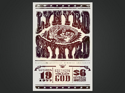 Lino Cut Lynyrd Skynyrd Print