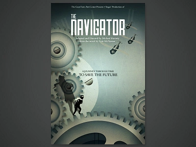 The Navigator atlanta austin design event fantasy illustration poster print steampunk theater typography vector