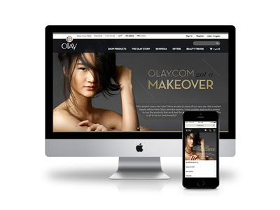 Olay.com atlanta austin beauty fashion icon design layout new york olay type typography web design