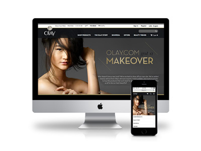 Olay.com web design icon design fashion beauty new york austin atlanta olay type typography layout