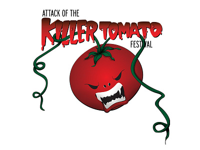 Attack of the Killer Tomato Festival Logo atlanta branding design festival horror identity illustration killer tomato logo tomato