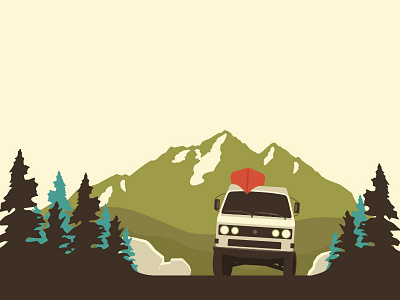 Adventure adventure colorado digital explore illustration logo mountains pnw vanagon vanlife vw
