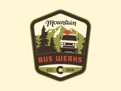 Mountain Bus Werks adventure colorado digital explore illustration logo mountains pnw vanagon vanlife vw
