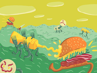 Burger Craze burgers cartoon digital funny character illustration