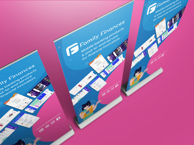 Family Finances Corporate Roll-Up corporate design end to end financial services identity design illustraion illustrator mobile banking mockup print rollup