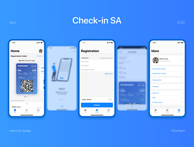 UI/UX Check-in SA iOS App app check check in concept design in ios iphone x ui ux