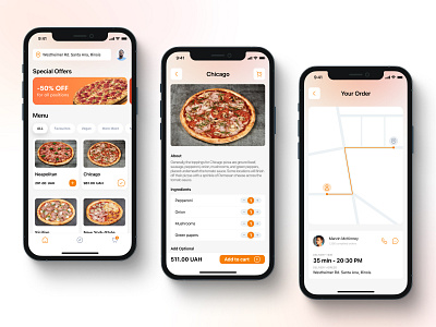 Pizza for Everyone app concept design ui ux