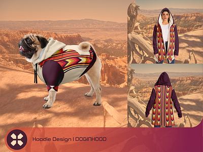 PUGinHOOD clothing design dog ethnic hoodie nature pattern pug skate streetwear stripes