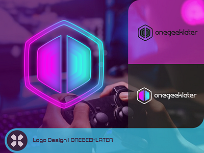 Even Geeks need a Logo brand branding design game games gaming graphic design logo neon newwave retro vector videogames