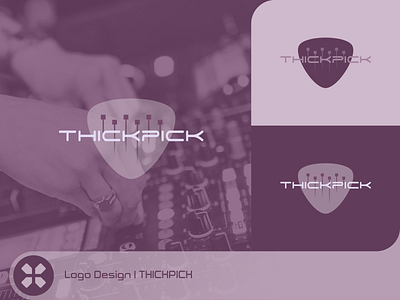 The THICKPICK brand branding design logo music musical vector