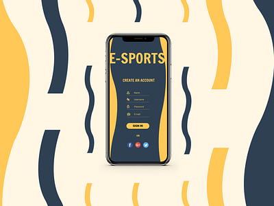 Sign in form for E-SPORTS app daily ui daily ui 001 design first design mobile app sign in ux ui uxui