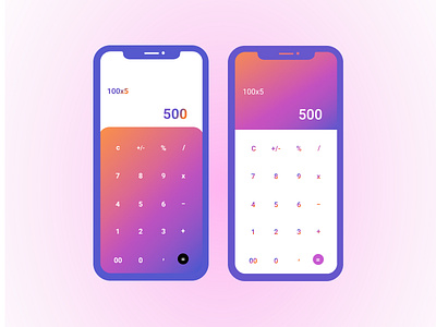 Calculator Design Test animation app calculator calculator app color dailyui design gradiant mobile pallete ui ux ux ui web