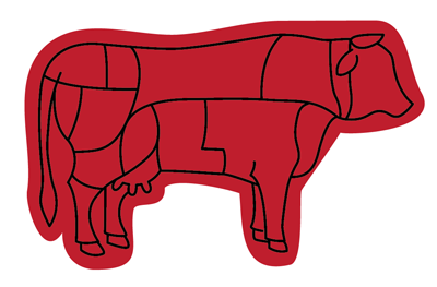 Beef Chart carnivore illustrator letterpress red meat