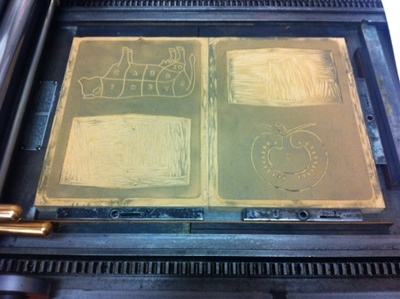 Linoblocks on the Press