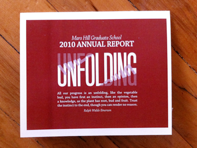 MHGS Annual Report - Unfolding Cover