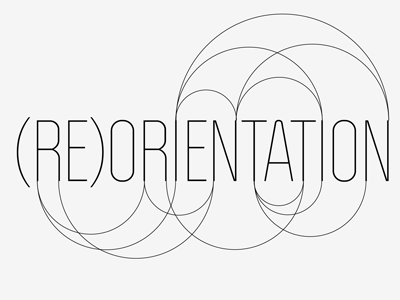 (RE)ORIENTATION logo politica type
