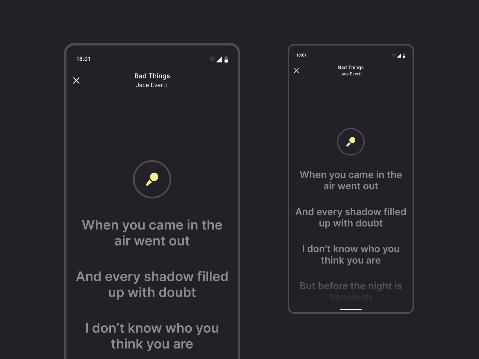 Music app concept design android app application dark dark theme design figma interaction interface karaoke material 3 material design material you mobile music ui ux xd