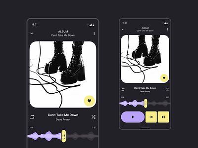 Music mobile app concept design app application concept dark dark theme figma interaction interface material material design 3 mobile music ui ux xd you