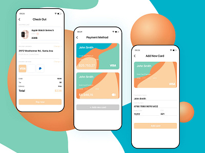 Daily UI 002 Credit Card Checkout app creditcard creditcardcheckout dailyuichallenge design figma flat illustration minimal mobile orange vector