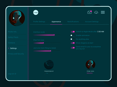 Daily UI 007 Settings page