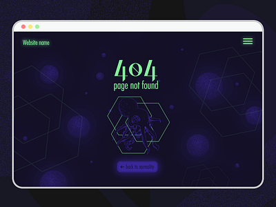 Daily UI 008 Page not found 404 404 error page dailyui dailyuichallenge dark mode dark theme dark ui design flat illustration notfound octopus space ui