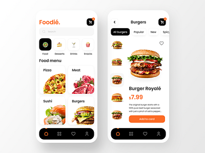 Fast food app 🍔 app burger design food food order mobile app mobile ui ui ux