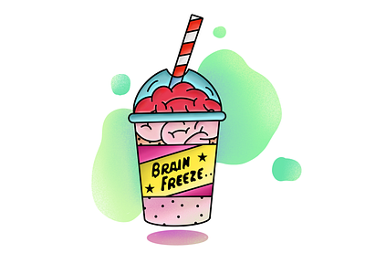 Brain Freeze 🧠 bold colour creative design illustration illustrations outline stickers
