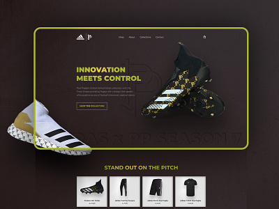 Adidas x Paul Pogba Season 7 website dark football shop soccer sport store ui uidesign uiux web web design website
