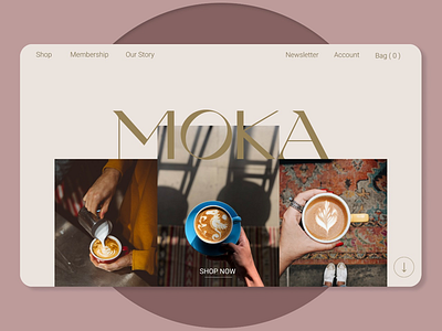 A website design for a cafe aesthetic cafe color font typeface typography ui uidesign uiux uxdesign webdesign website websitedesign