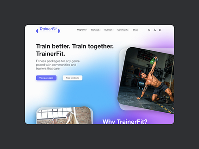 Fitness Landing Page athletes exercise exercising figma fitness fitness trainer fitness website fitness website design gradient design health landing page landing page design mesh gradient sports ui design web design webdesign website workout workouts