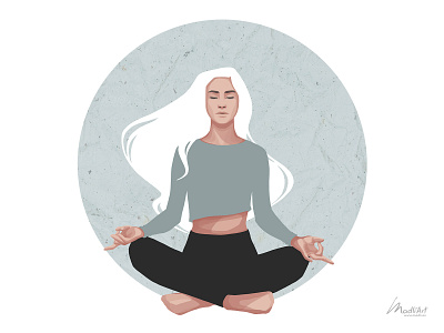 Yoga Girl II 2d art artwork asana design digital art drawing girl icon illustration illustrator logo painting photoshop pose spot vector yoga yoga logo yogi