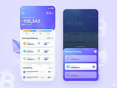 Cbcoin - cryptocurrency app agency app app design application bitcoin creabik creabik design creative app crypto app crypto wallet cryptocurrency design ethereum litecoin project ui