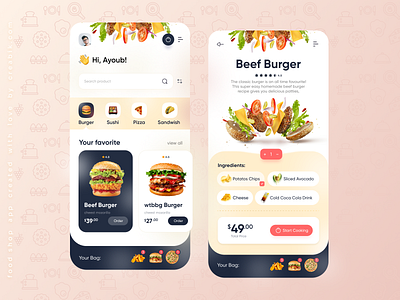 fooj - Food Delivery App app ui burger burgers creabik creabik app creabik design delivery app food food and drink food app food delivery food design ui design