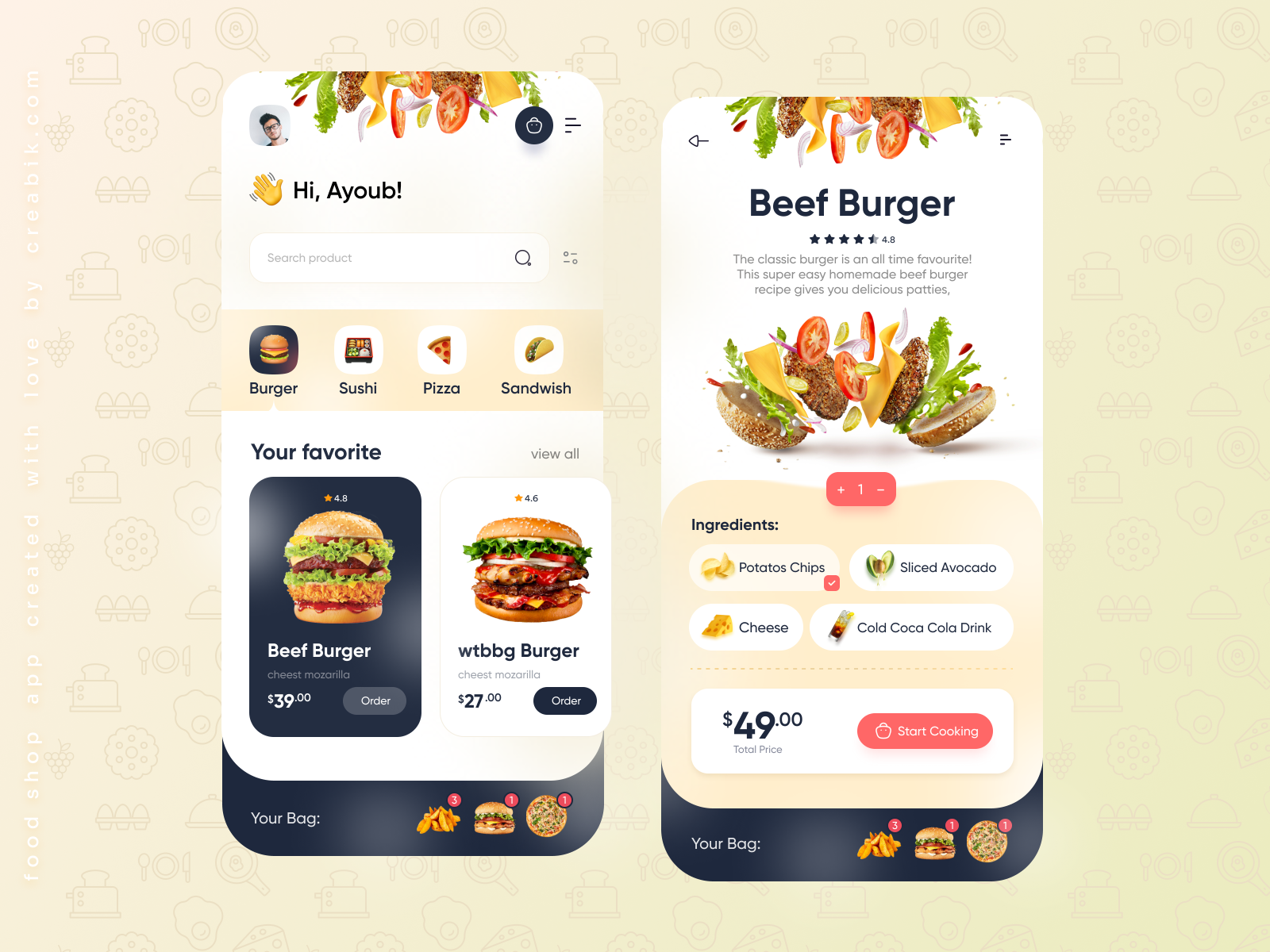 fooj - Food Delivery App by creabik on Dribbble