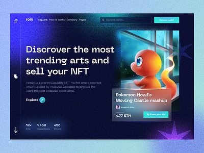 roin - NFT marketplace 3d nft arts collections creabik crypto cryptocurrency nft nft card nft dark nft landing nft landing page nft marketplace