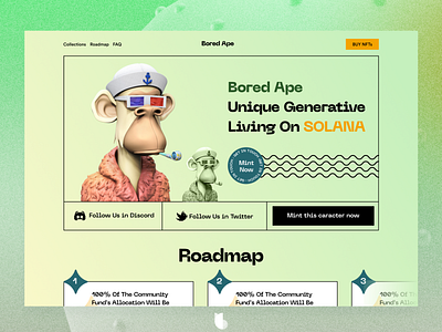 Bored Ape - NFT landing page nft nft design nft landing nft landing page nft mint nft opensea nft ui opensea rarible