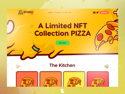 Nirvanas pizza - NFT project nft nft character nft design nft home nft landing nft landing page