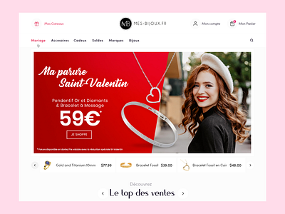 mes bijoux - website redesign agency creabik creabik design creabik ui design gradient project red shop shopping ui user interface