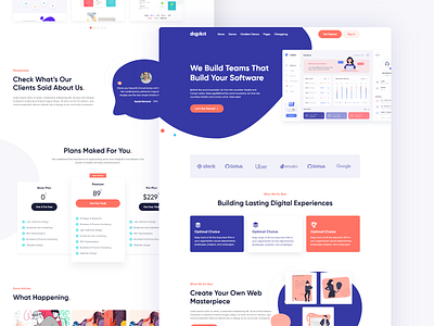 Digikit - Software home page agency branding company creabik creabik design design illustration landingpage project software themeforest ui