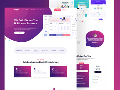 Digikit - Software home page agency agency website branding company creabik creabik design design designs envato freelancer gradient illustration project startup themeforest ui