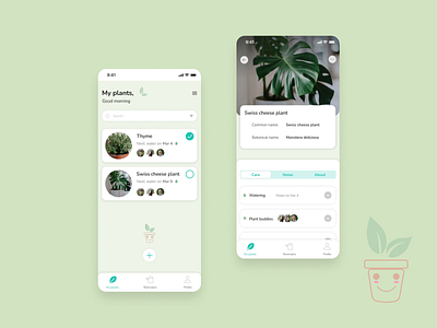 Water your plants app design illustration mobile app plant app plants ui ux