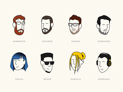 Meet the team avatar branding illustration spreadsheet vector