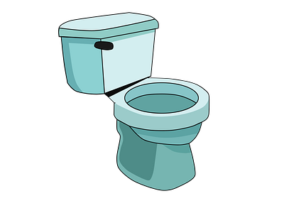 Teal Toilet digital Graphic