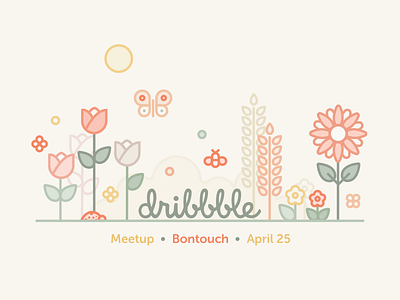 Dribbble Meetup bontouch flower illustration meetup spring summer