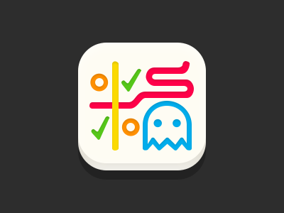 icon:classic games app color design icon shadow
