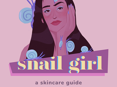 Snail Girl beauty branding cosmetics design digital art digital design illustration korean skincare procreate skincare skincareherbal snails visual identity