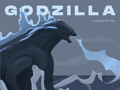 Godzilla design film godzilla illustration kaiju king of the monsters movies procreate visual identity