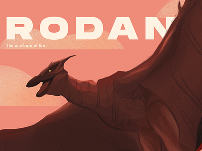 Rodan film godzilla illustration kaiju king of the monsters movie procreate rodan visual identity